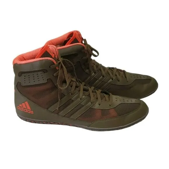 Adidas Wrestling Shoes David Taylor M2 Mat Wizard Sneakers Orange Green Mens 12
