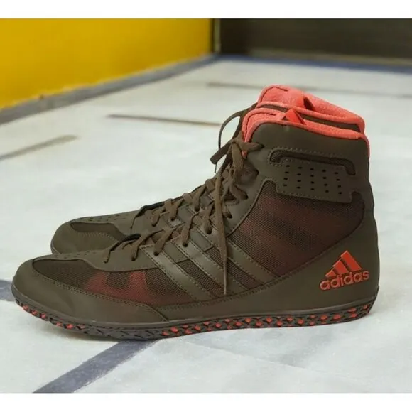 Adidas Wrestling Shoes David Taylor M2 Mat Wizard Sneakers Orange Green Mens 12