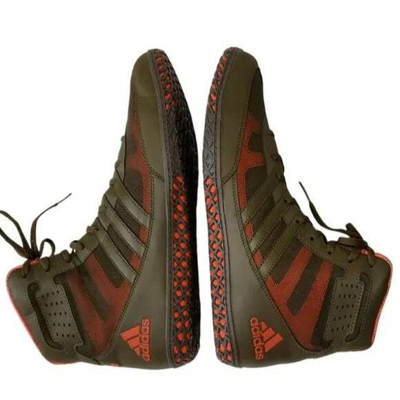 Adidas Wrestling Shoes David Taylor M2 Mat Wizard Sneakers Orange Green Mens 12