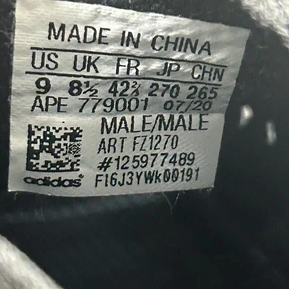 Adidas Yeezy 380 Shoes Men’s 9 Onyx Trainers Sneakers FZ1270