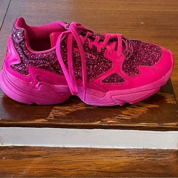 Adidas Falcon Shock Pink Torsion Glitter Women's Sneakers Shoes Size 7