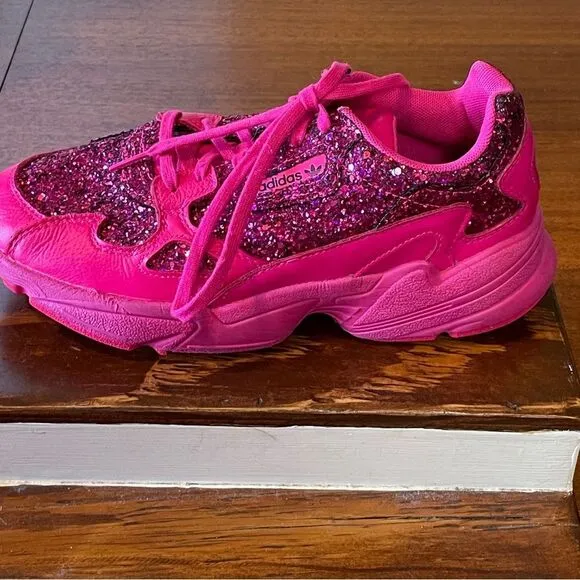Adidas Falcon Shock Pink Torsion Glitter Women's Sneakers Shoes Size 7