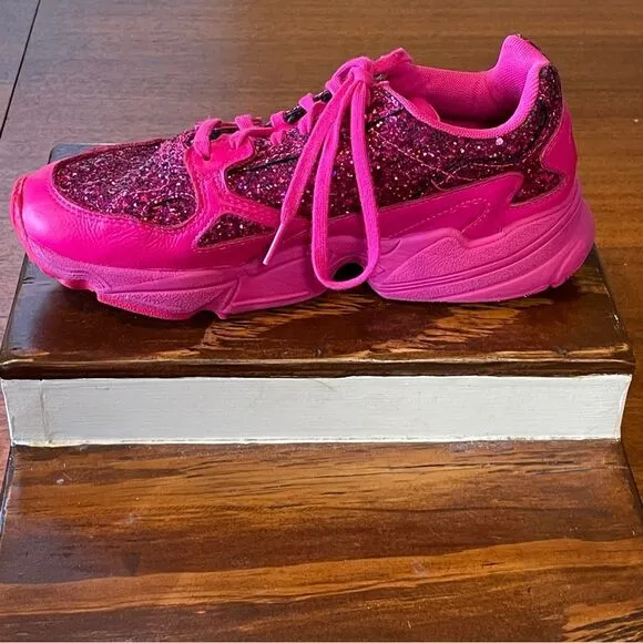 Adidas Falcon Shock Pink Torsion Glitter Women's Sneakers Shoes Size 7