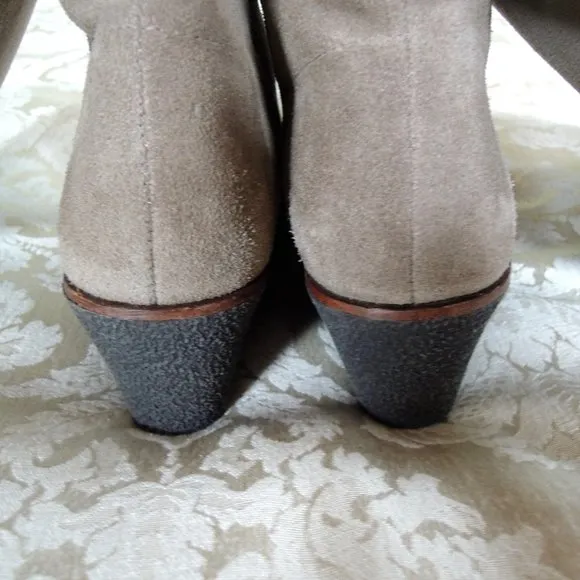 Aerosoles Tan Binocular Suede Wedge Knee Boots 7M