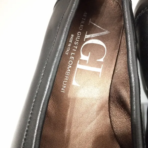 AGL Attilio Giusti Leombruni Bar Wedge Leather Pump 36 Italy 5.5