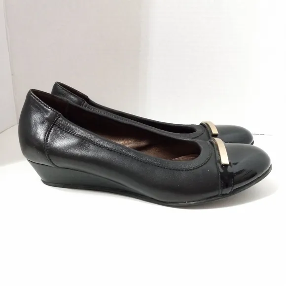 AGL Attilio Giusti Leombruni Bar Wedge Leather Pump 36 Italy 5.5