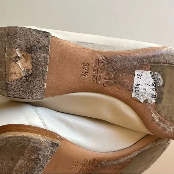 AGL ATTILIO GIUSTI LEOMBRUNI Ivory Leopard Print Cap Toe Ballet Flats Shoes