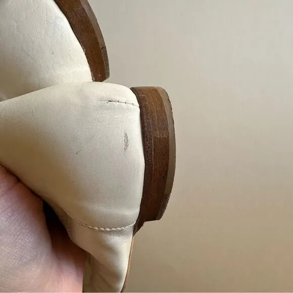 AGL ATTILIO GIUSTI LEOMBRUNI Ivory Leopard Print Cap Toe Ballet Flats Shoes