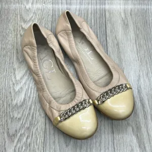 AGL  Leather Ballet Flats W Chain Tip
