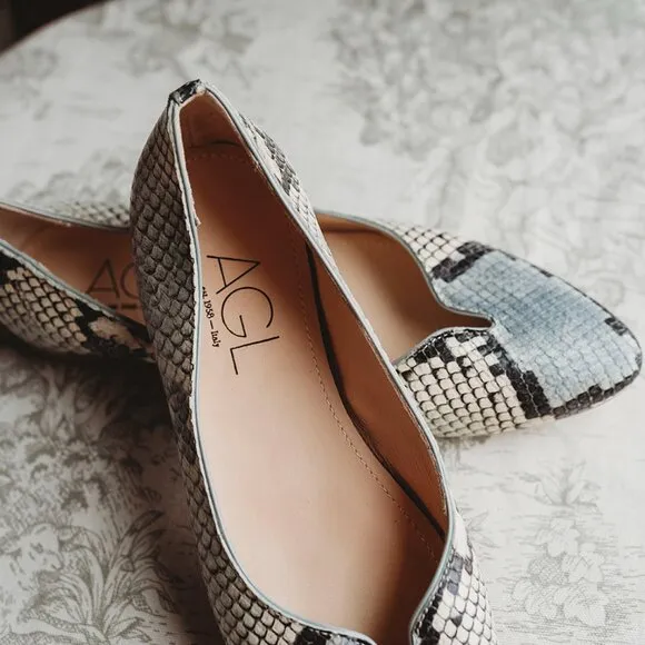 AGL Mimosa Ballet Flats in Snake size 36 US 6 Italy $420 Shoes