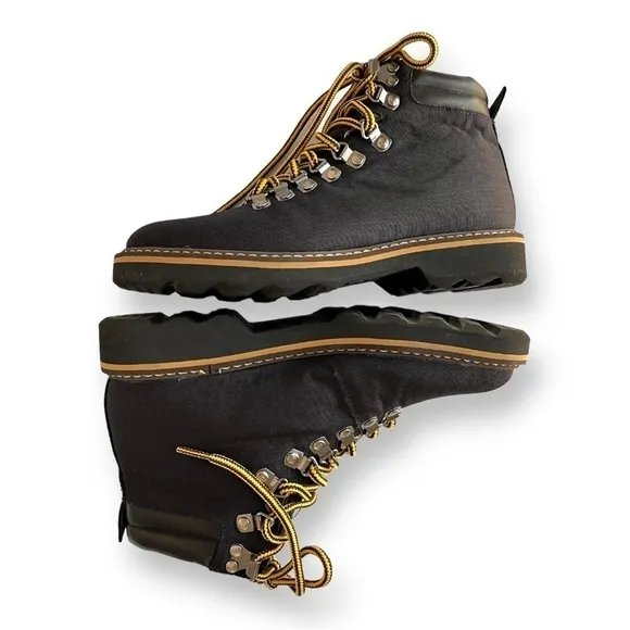 Ahimsa Jeffrey Jeffery Black Nylon Lace Up Vegan Womens Hiking Boots