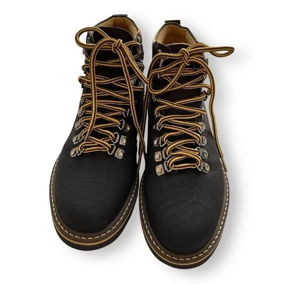 Ahimsa Jeffrey Jeffery Black Nylon Lace Up Vegan Womens Hiking Boots