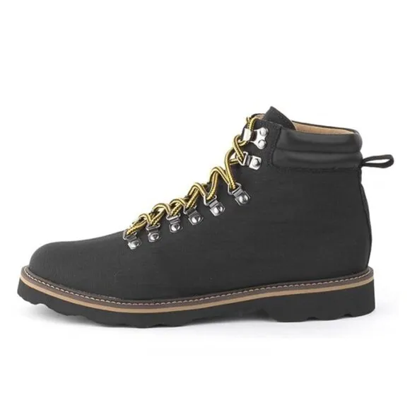 Ahimsa Jeffrey Jeffery Black Nylon Lace Up Vegan Womens Hiking Boots