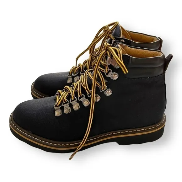 Ahimsa Jeffrey Jeffery Black Nylon Lace Up Vegan Womens Hiking Boots