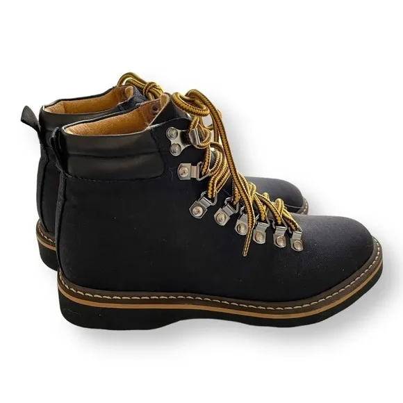 Ahimsa Jeffrey Jeffery Black Nylon Lace Up Vegan Womens Hiking Boots