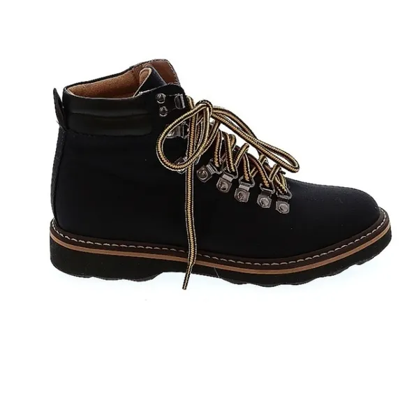 Ahimsa Jeffrey Jeffery Black Nylon Lace Up Vegan Womens Hiking Boots