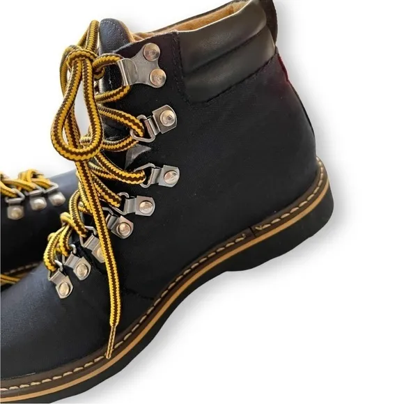 Ahimsa Jeffrey Jeffery Black Nylon Lace Up Vegan Womens Hiking Boots