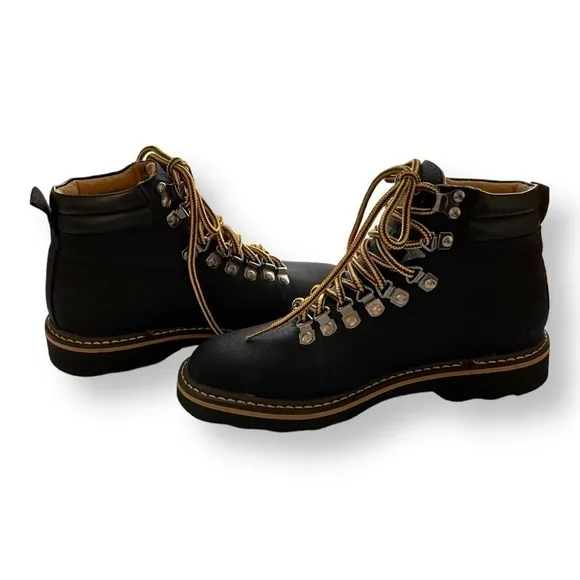Ahimsa Jeffrey Jeffery Black Nylon Lace Up Vegan Womens Hiking Boots