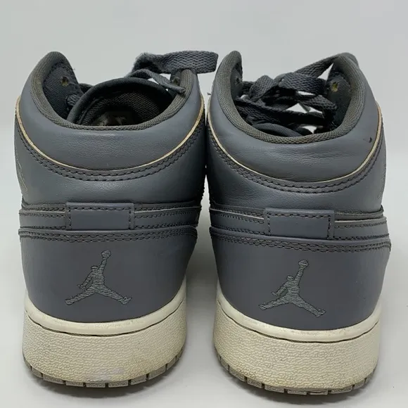 Air Jordan 1 Mid Cool Grey Lace Up Sneakers Youth Size 5.5 Retro Athletic Shoes