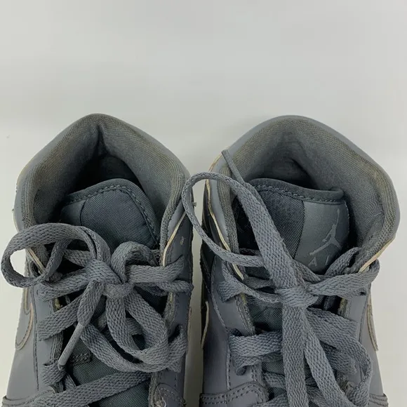 Air Jordan 1 Mid Cool Grey Lace Up Sneakers Youth Size 5.5 Retro Athletic Shoes