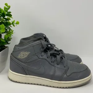Air Jordan 1 Mid Cool Grey Lace Up Sneakers Youth Size 5.5 Retro Athletic Shoes
