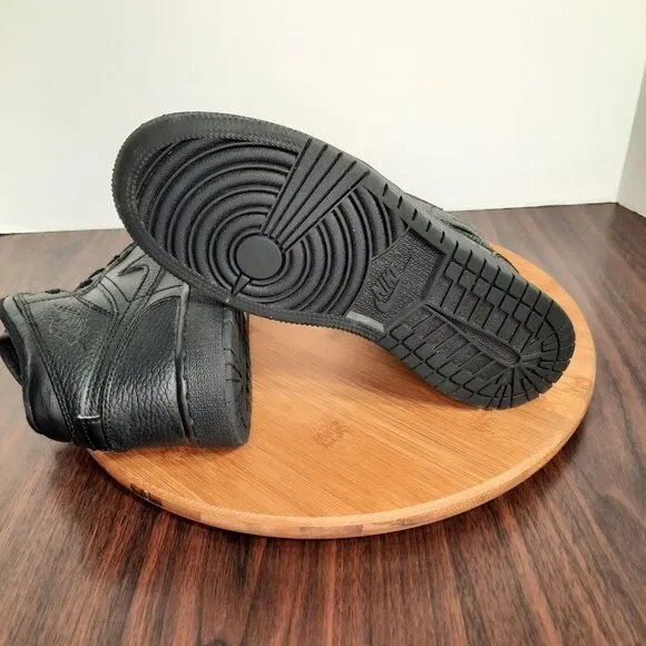 Air Jordan 1 Mid Kids Size 4.5Y (Womens 6) Shoes Triple Black Basketball Sneaker