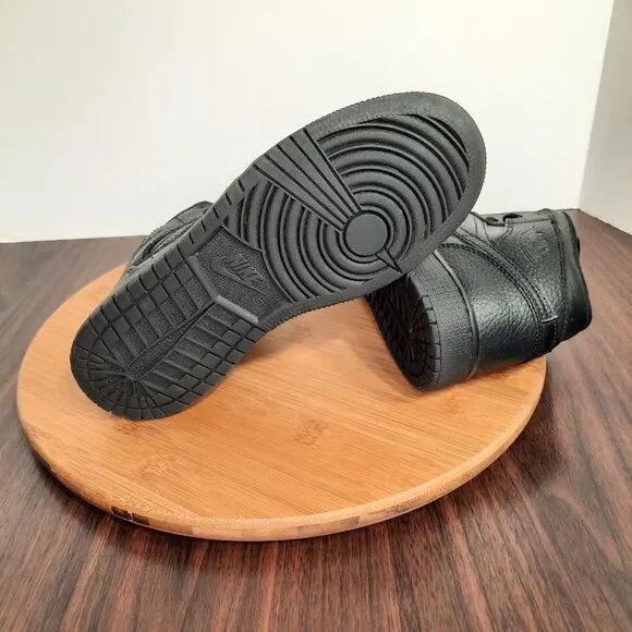 Air Jordan 1 Mid Kids Size 4.5Y (Womens 6) Shoes Triple Black Basketball Sneaker