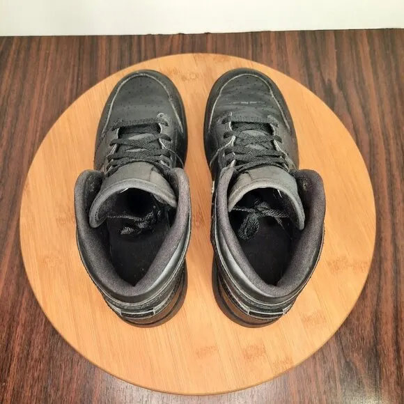 Air Jordan 1 Mid Kids Size 4.5Y (Womens 6) Shoes Triple Black Basketball Sneaker