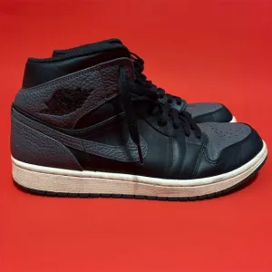 Air Jordan 1 Mid Men's Sneakers Black Size 10.5 Casual Athletic Shoes