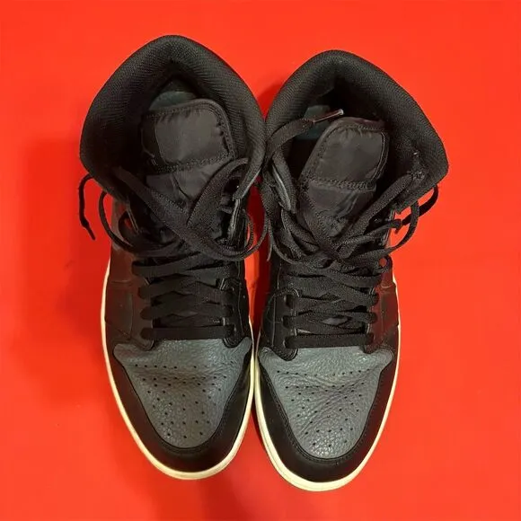 Air Jordan 1 Mid Men's Sneakers Black Size 10.5 Casual Athletic Shoes