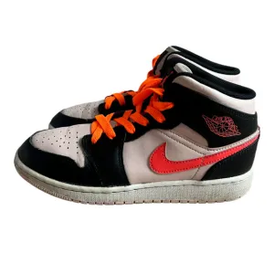 Air Jordan 1 Mid Sneakers Big Kids 4.5Y Black Pink Crimson GS Atmosphere 554725