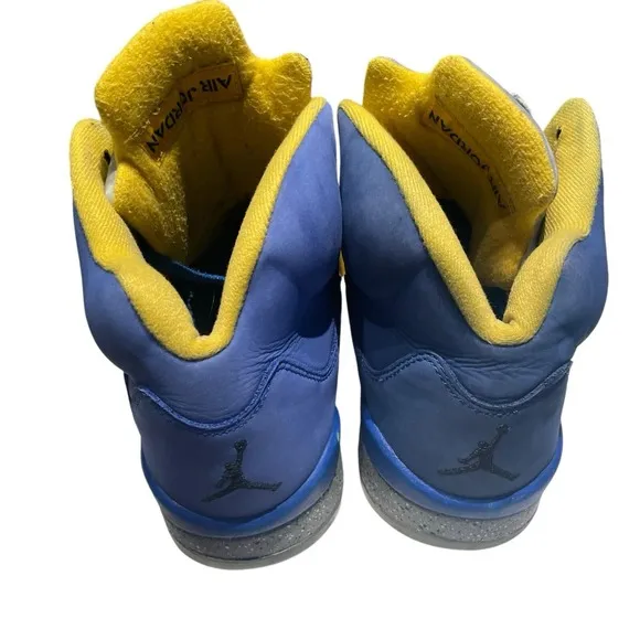 Air Jordan 5 Retro Laney Yellow Blue Suede Grey CD2720-400 Sneakers Mens Size 10