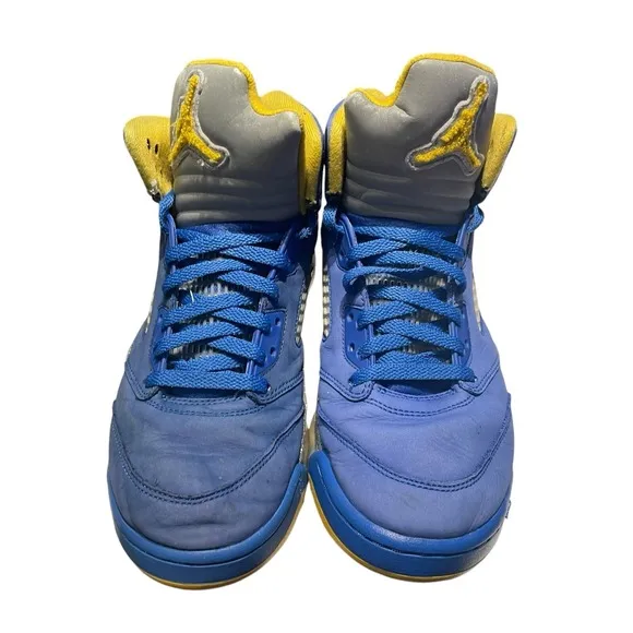 Air Jordan 5 Retro Laney Yellow Blue Suede Grey CD2720-400 Sneakers Mens Size 10