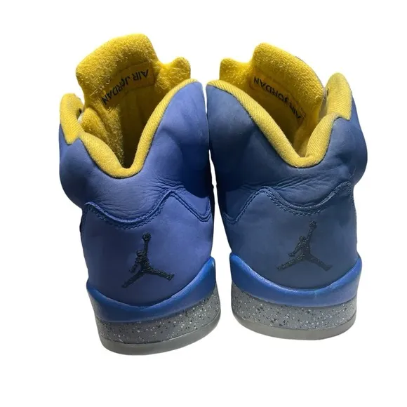 Air Jordan 5 Retro Laney Yellow Blue Suede Grey CD2720-400 Sneakers Mens Size 10