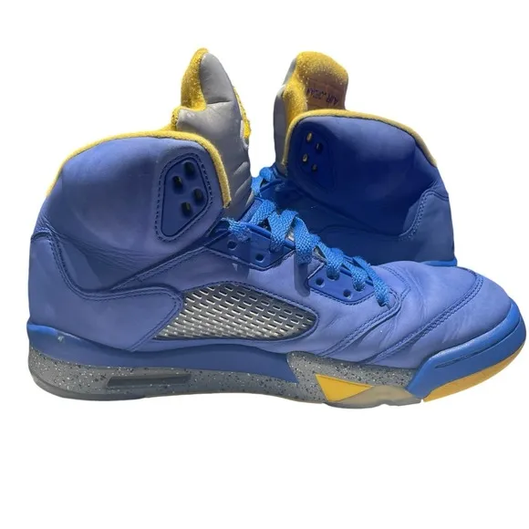 Air Jordan 5 Retro Laney Yellow Blue Suede Grey CD2720-400 Sneakers Mens Size 10