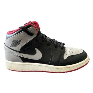 AIR JORDAN Retro 1 Mid Top Shoes Sneakers Black/Cement Grey/Fire Red/White SZ 5