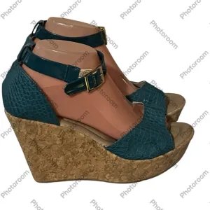 Alberto Turquoise Wedges Shoes Sz 9