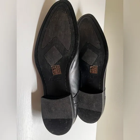 ALDO Black Double Monk Strap Mens Dress Shoes Leather Buckle US 12