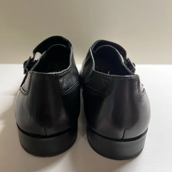 ALDO Black Double Monk Strap Mens Dress Shoes Leather Buckle US 12