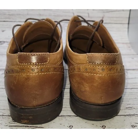 ALDO Mens Lace Up Wingtip Oxford Dress Shoes, Brown Leather, Size 8 (EU 41)