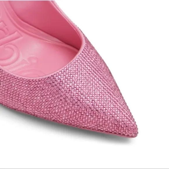 Aldo x Barbie Malibu Pink Satin Rhinestone Pumps New Woman’s Sizes