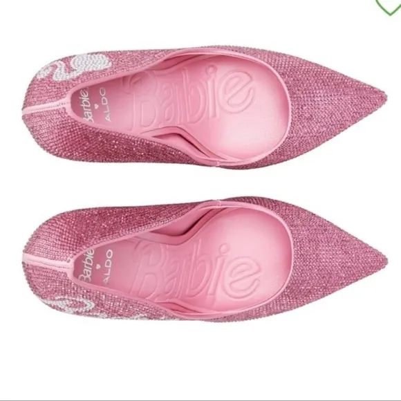 Aldo x Barbie Malibu Pink Satin Rhinestone Pumps New Woman’s Sizes