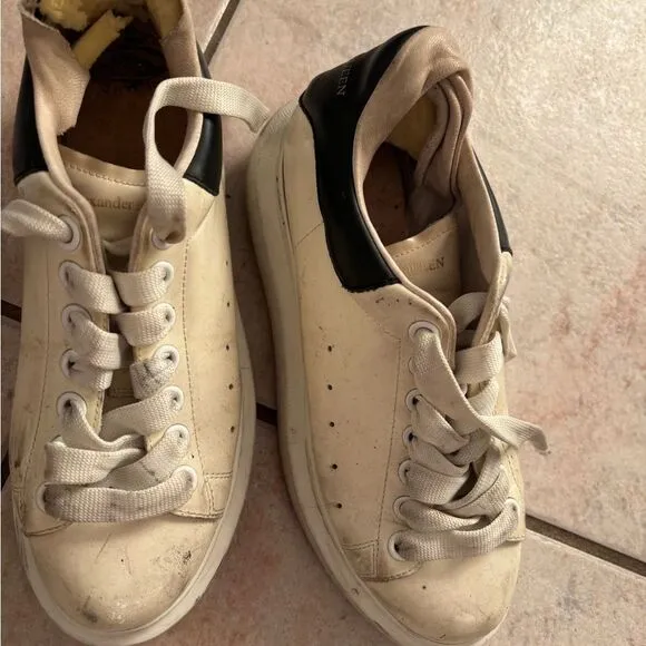 Alexander Mcqueen Oversized sneakers Leather LOW top shoes wedge bottom flats