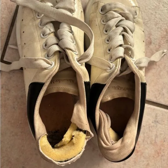 Alexander Mcqueen Oversized sneakers Leather LOW top shoes wedge bottom flats