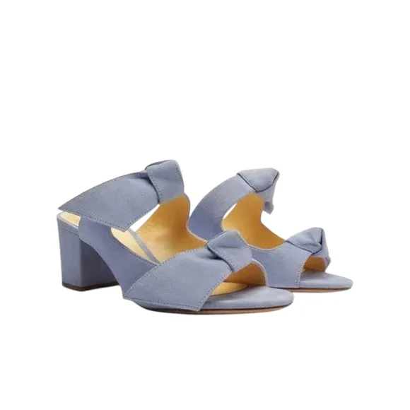 Alexandre Birman Blue Mules with Modern Design