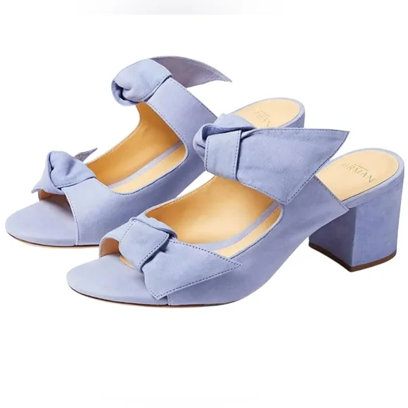 Alexandre Birman Blue Mules with Modern Design