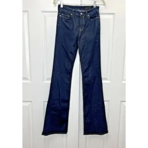 All Saints Women’s Flare Jeans Size 27 Blue Raw Indigo Dark Wash Denim Casual