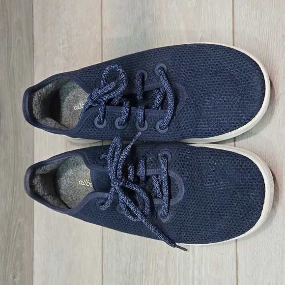 Allbirds Women Tree Runner Wool Athletic Navy Blue Sneakers Sz 10