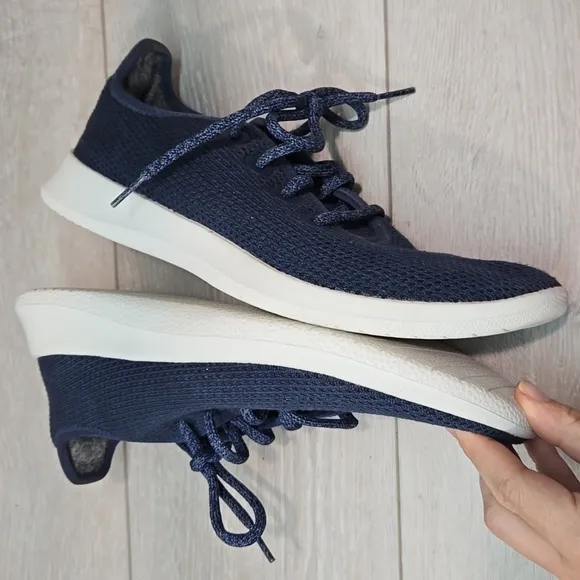 Allbirds Women Tree Runner Wool Athletic Navy Blue Sneakers Sz 10
