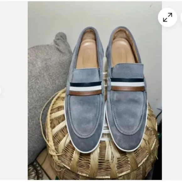 Allen Edmonds &quot;RANDOLPH SIGNATURE Shoes Loafers Size 10 D Gray Suede